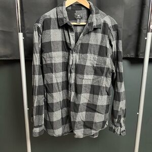 H&M Buffalo plaid flannel grey/black size XL